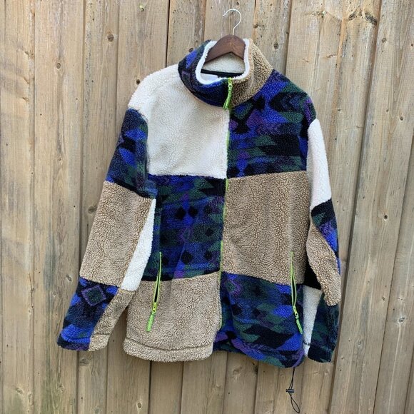 Urban Outfitters Sherpa Zip Up Jacket XL - Picture 2 of 4